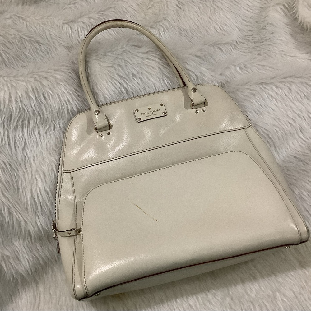 Kate Spade cream Large Dome Satchel shoulder purse